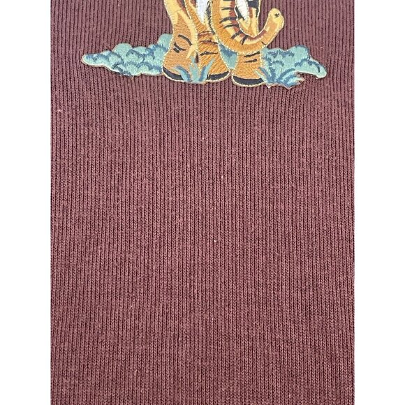 Reference Point Animal Cardigan Sweater Giraffe Lion Tiger Elephant Sz M Safari - Picture 6 of 8